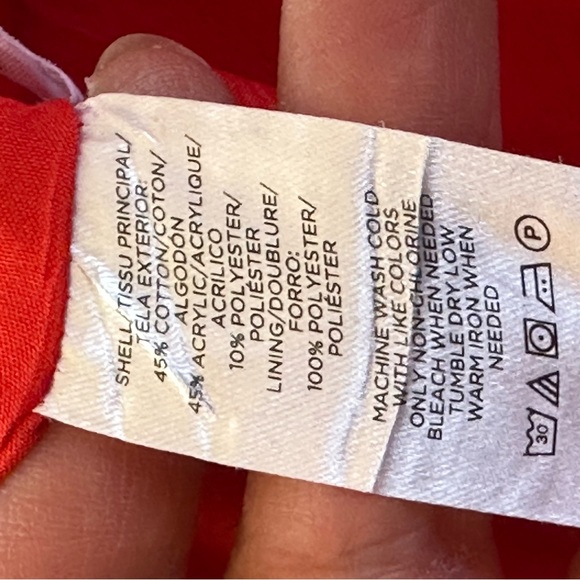 Ann Taylor Petite Tweed Double Breasted Blazer Vermillion Kiss Size 8P - Picture 12 of 12